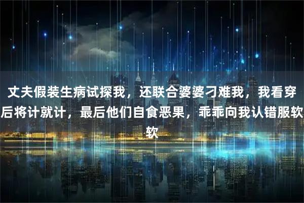 丈夫假装生病试探我，还联合婆婆刁难我，我看穿后将计就计，最后他们自食恶果，乖乖向我认错服软